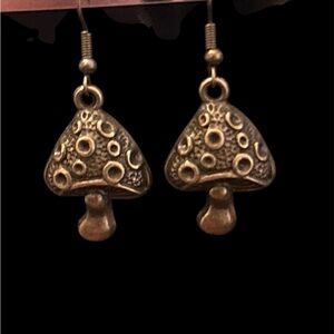 Antique Gold Mushroom Earrings